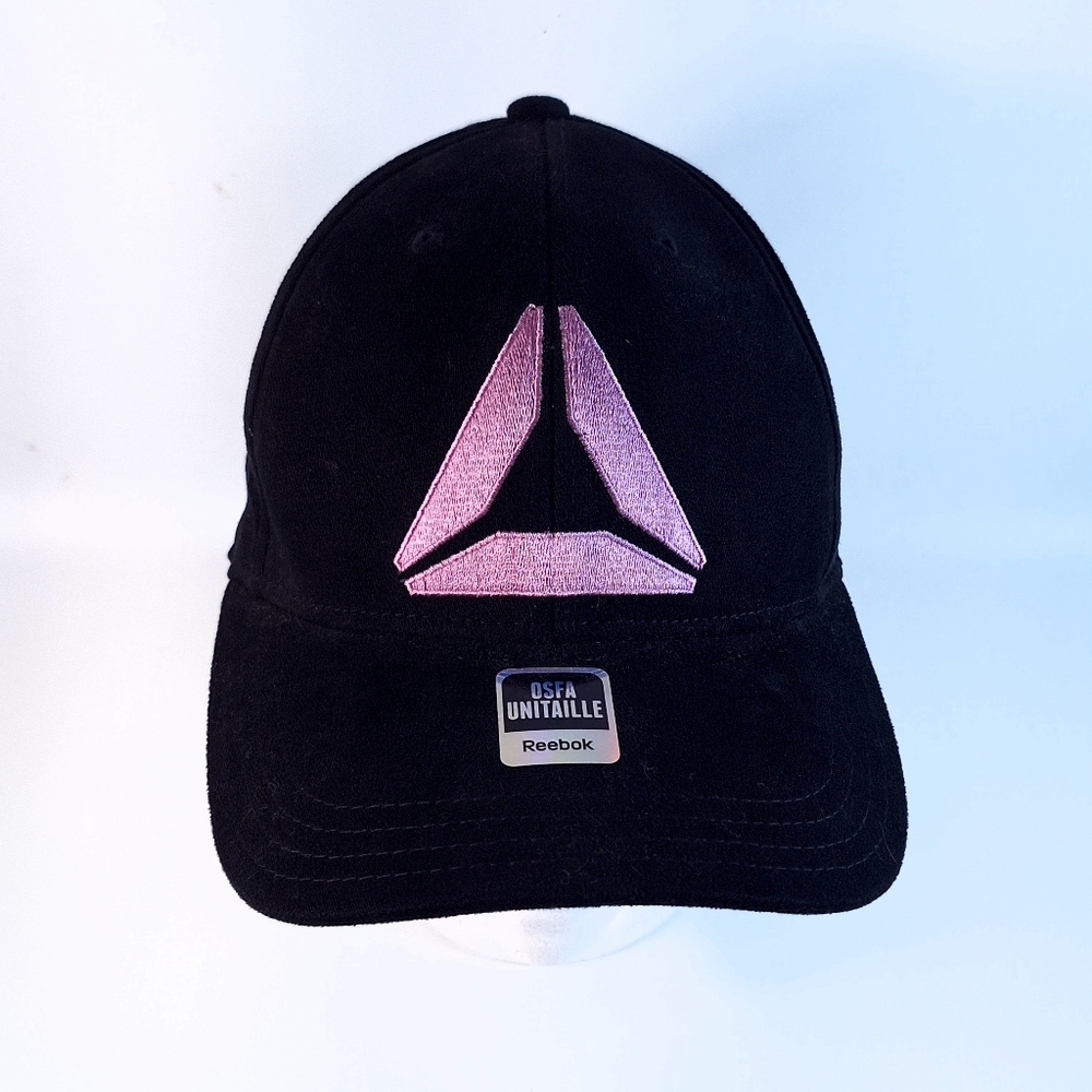 Reebok Active Enhanced Baseball Hat Cap Black Mauve Logo NWT